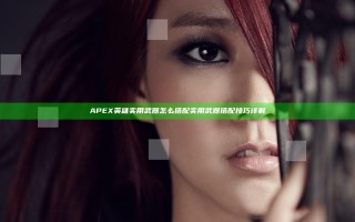 APEX英雄实用武器怎么搭配 实用武器搭配技巧详解